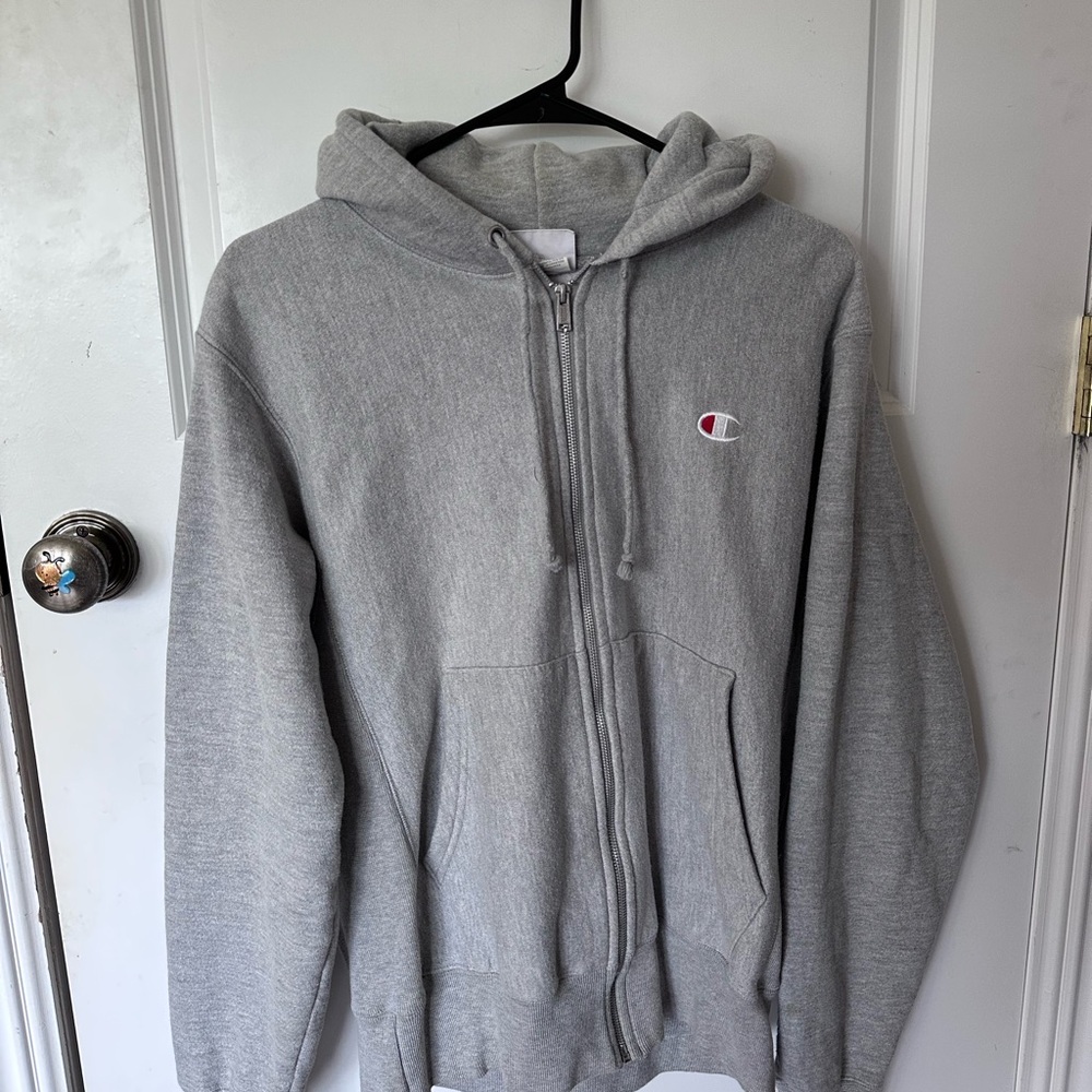 Champion Gray Zip Up Sweater with Hood